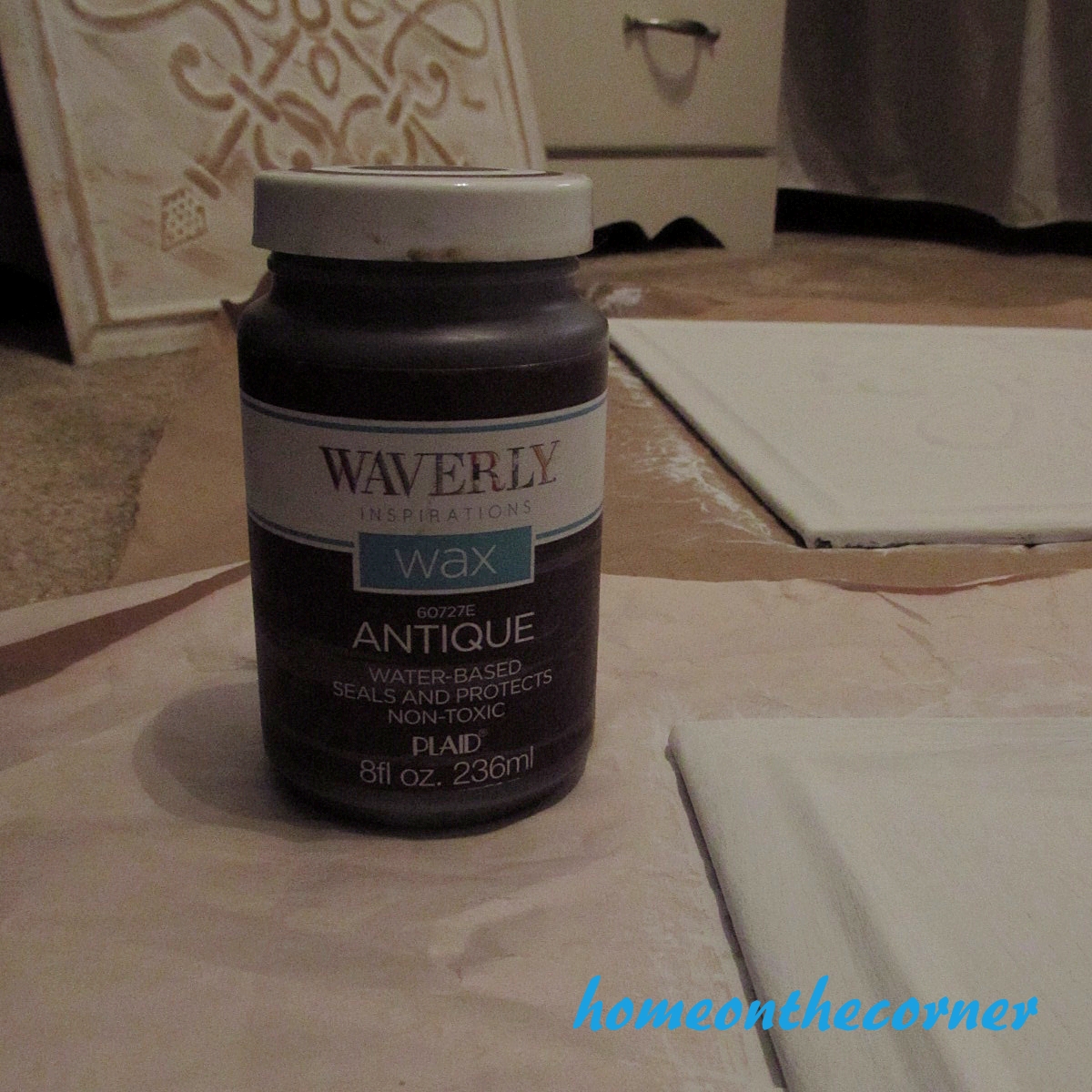 Chalk paint with antiquing wax. Waverly chalk paint