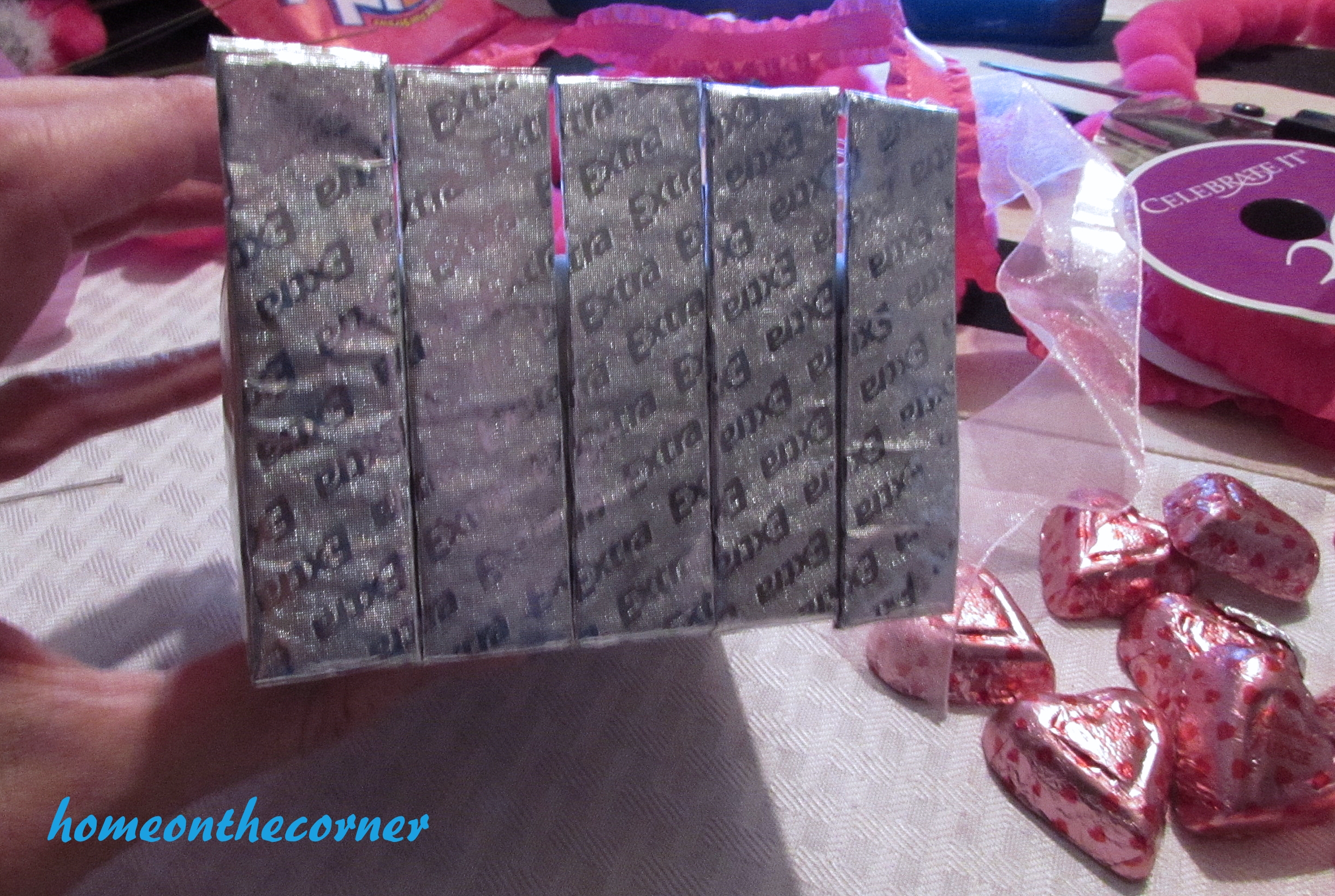 silver gum covered candy box glued