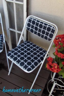 folding chair makeover blue and white completed chair