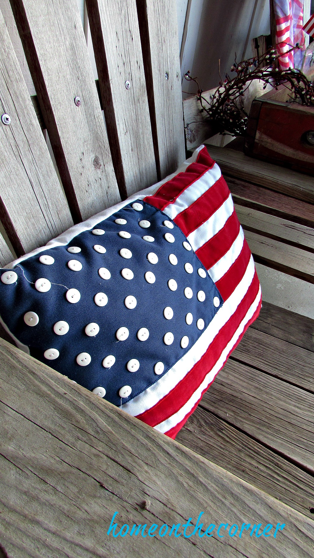 patriotic porch flag pillow