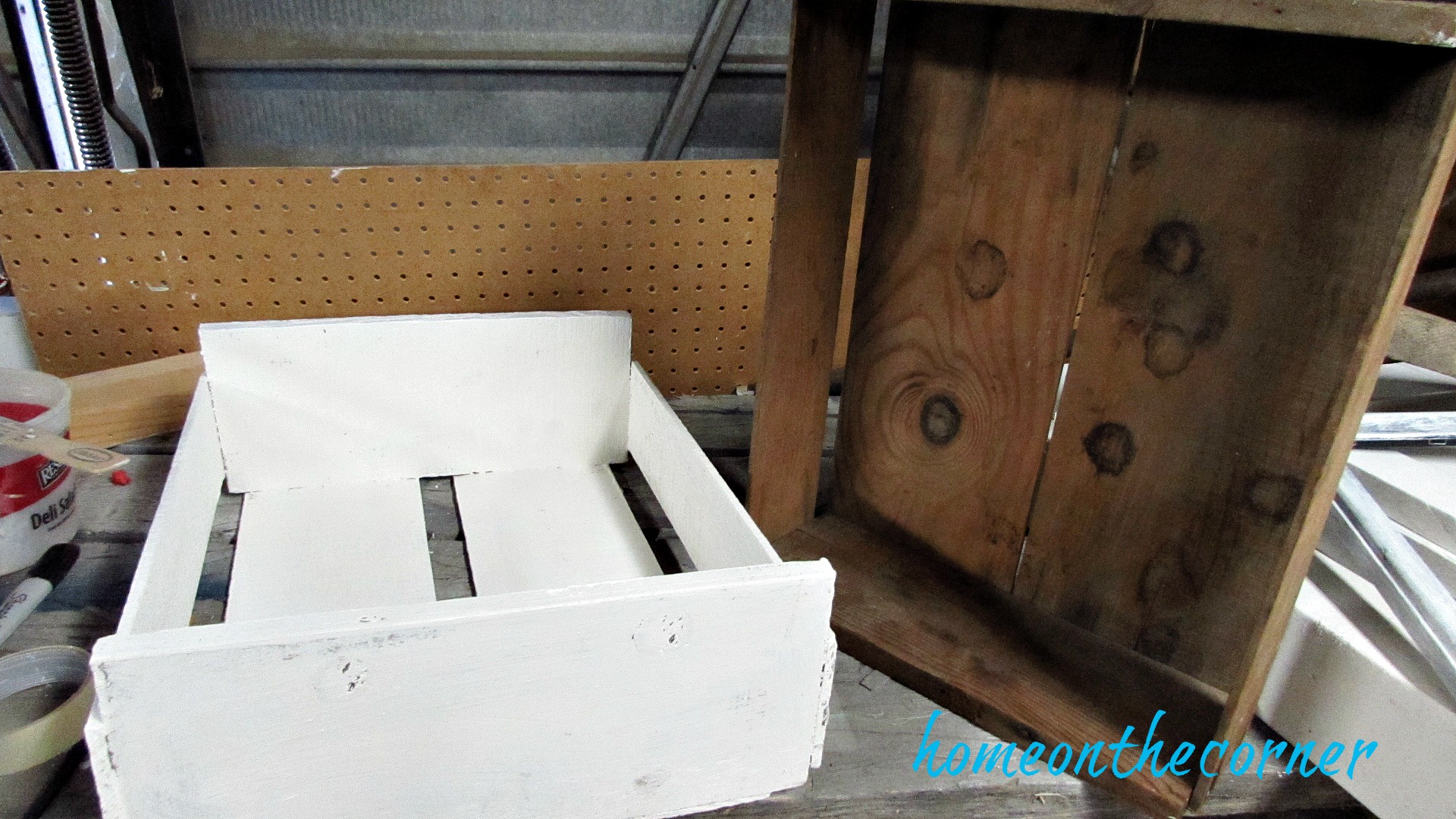 wooden crate makeover