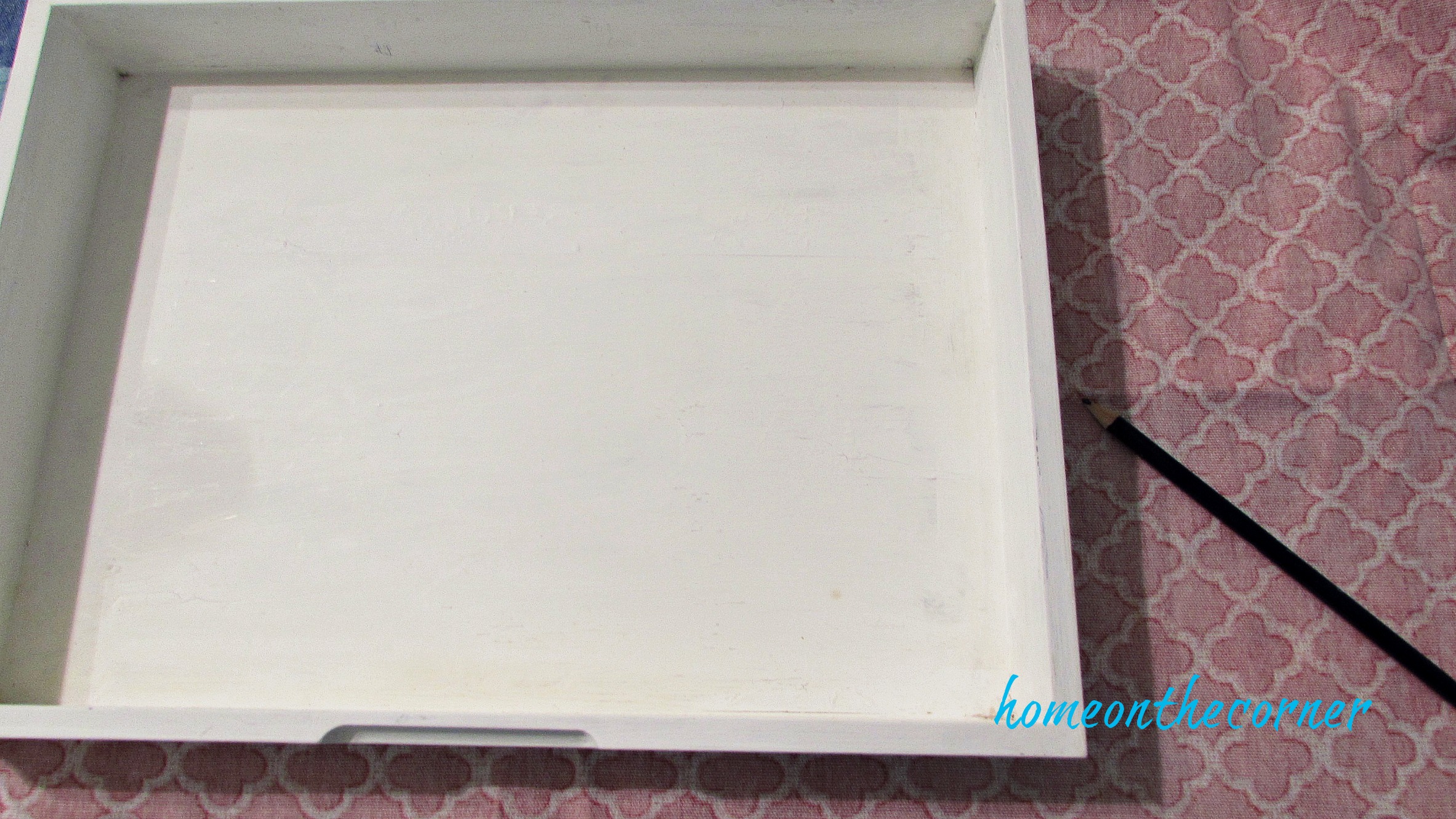 wooden box white paint flatware