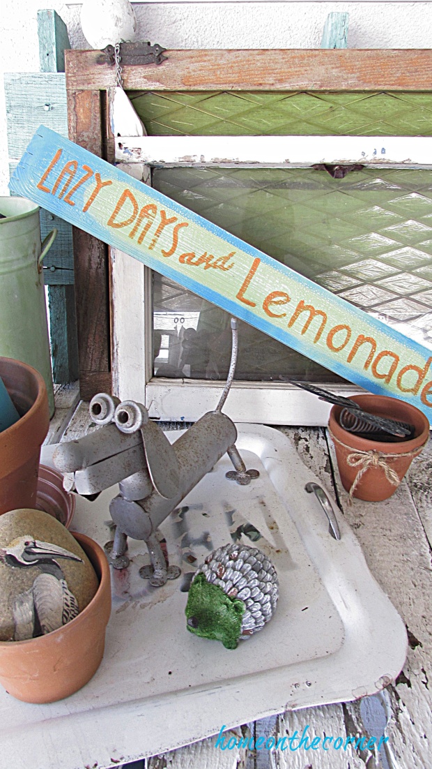 lazy days and lemonade wooden sign patio
